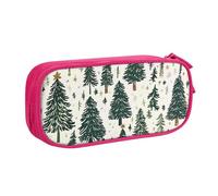 Astuccio natalizio con stelle, per ragazzi e ragazze, con albero della foresta, grande, per cancelleria, per scuola, ufficio, borsa per il trucco con cerniera, Blu, 21x5x10.5cm, Astuccio per trucchi