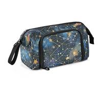 Astuccio nero con cielo stellato di grande capacità per ragazze astuccio con cerniera per uomo forniture scolastiche preppy