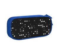 Astuccio nero rotondo con stampa a pois, per cosmetici, strumenti artistici, studenti, insegnanti, uso versatile, Blu, Taglia unica, Set di zaini per la scuola