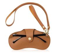 Astuccio Occhiali, Custodia portatile per occhiali da sole, Unisex Clip Occhiali da Sole, Soft Case Custodia per Occhiali (marrone)