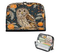 Astuccio organizer per matite di grande capacità, per cosmetici, semplice organizer per uomini, scuola, must have, animale, gufo, cinese, elaborato, stile dipinto