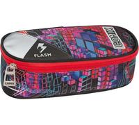 COMIX FLASH - Astuccio Scuola, Astuccio Ovale per Bambini e Ragazzi, Ideale per Riporre la Cancelleria, con Pratica Chiusura a Zip, Interno con Passanti Elastici, 22x5Hx7 cm