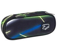 Astuccio ovale con zip Round Plus Grs Seven Sideglass, nero con inserti colorati