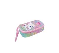 Astuccio Ovale Jumbo TintaUnita Glamour, Rosa, con Borsello per la Scuola
