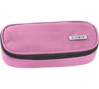Comix - Astuccio Scuola Ovale per Bambini e Ragazzi, Ideale per Riporre la Cancelleria, con Divisorio Interno con Passanti Elastici e Pratica Chiusura a Zip, 22 x 5H x 7 cm, Mauve
