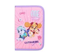 astuccio Paw Patrol per bambini con nome personalizzato | per studenti cani di salvataggio incluso contenuto rosa | astuccio per scuola elementare