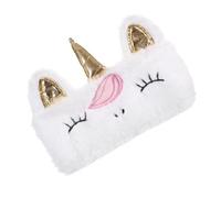 Astuccio Peluche Bianco Morbido e Multifunzione per Bambina Borsa Cosmetica da Viaggio e Portamonete Unicorno con Cerniera Scorrevole Resistente e Lavabile per Organizzare
