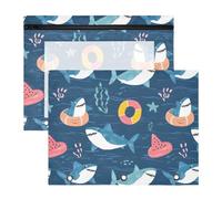 Astuccio per 3 raccoglitori ad anelli, astuccio trasparente con finestra superiore, grande capacità, per ufficio e scuola, confezione da 2 pezzi, motivo squali