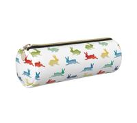 Astuccio per adulti con stampa di conigli in diverse pose che saltano e corrono, elegante astuccio per penne e cancelleria, organizer per tutti i giorni, versatile, Oro, One Size, Organizer per borse