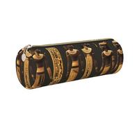 Astuccio per adulti con stampa di geroglifici dell'antico Egitto, elegante astuccio per penne e cancelleria, organizer per tutti i giorni, versatile, Oro, One Size, Organizer per borse