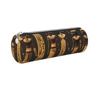 Astuccio per adulti con stampa di geroglifici dell'antico Egitto, elegante astuccio per penne e cancelleria, organizer per tutti i giorni, versatile, Argento, One Size, Organizer per borse
