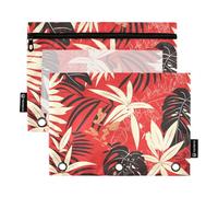 Astuccio per bambini con finestra trasparente, guscio di tartaruga, rosso giungla e nero_1 astuccio con cerniera in colori assortiti astuccio 3 per ufficio scuola forniture cosmetici multicolore 2