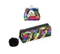 Astuccio Per Boli Di Pelo Da 1 Pezzo Con Paillette E Portamonete, Creativo Personalizzato Per Ragazze, Regalo Per Studenti