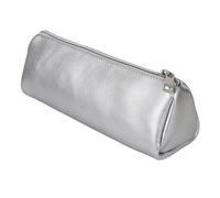 Astuccio per cancelleria alla moda per ragazze, sottile, estetico, nero o lilla, per adolescenti, studenti, donne al liceo secondario o un piccolo astuccio per cosmetici, Argento, 20 x 7 x 7 cm