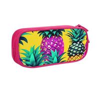 Astuccio per cancelleria con stampa di ananas colorato, leggero, per scuola, università, ufficio, viaggi, ragazzi e adulti, rosa, Taglia unica, Set di zaini per la scuola