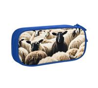 Astuccio per cancelleria con stampa di pecore e agnelli, leggero, per scuola, università, ufficio, viaggi, ragazzi, ragazze e adulti, Blu, Taglia unica, Set di zaini per la scuola