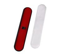 Astuccio per cancelleria geometrico, leggero, trasparente, rettangolare, per accedere rapidamente ai luoghi di lavoro scolastici, Rosso, Bellezza di massa