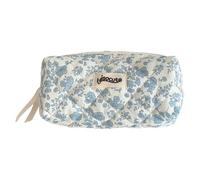 Astuccio per cancelleria, set di astuccio in tela floreale, astuccio per trucchi, organizer con cerniera, astuccio per penne, impermeabile, resistente all'usura, per matite colorate, Blu,