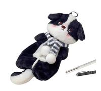 Astuccio per cani - Morbido design simpatico animale, organizer con chiusura lampo, leggera | Scuola universitaria viaggio classe ufficio, per cancellare righello penne rossetto