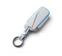 Astuccio per chiave auto Custodia in pelle scamosciata per chiave telecomando auto, custodia con supporto, borsa, bianca per BMW Serie 7 IX I7 per X7 G07 XM(White)