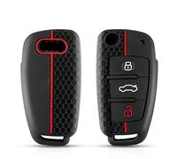 Astuccio per chiave auto Guscio di copertura in silicone Per A4 B7 per A6 C6 4f 8v per A3 8p A1 per A3 Accessori Custodia per chiave telecomando auto 3 pulsanti(Redline)