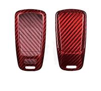 Astuccio per chiave auto Guscio portachiavi in fibra di carbonio per Audi, per A4, per A5, B9, per Q5, per Q7, TT, TTS, portachiavi, accessori per lo styling dell'auto(Carbon red 01)