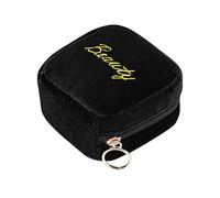 Astuccio per cosmetici con cerniera, astuccio per cosmetici con cerniera, astuccio da viaggio per cosmetici, kit per eyeliner, matita per sopracciglia, cipria, Nero , Refer to , Unisex