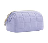 Astuccio per cosmetici da viaggio, con chiusura lampo resistente, leggero di grande capacità, comodo da trasportare, morbido rivestimento interno | Organizzatore portatile per, viola, Se référer au