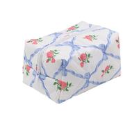 Astuccio per cosmetici trapuntato, organizer da viaggio per articoli da toeletta, grande beauty case, porta trucchi portatile, 16 x 9,5 x 10 cm, per le ragazze che hanno bisogno di una