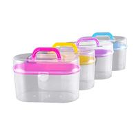 Astuccio per Forniture per Cucire in plastica Scatola da Cucito a Doppio Contenitore per Maglieria Vuoto Contenitore per Cucire organizzatore con Manico (Colore Casuale)