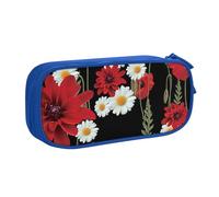 Astuccio per forniture per ufficio scolastico fiore rosso e margherita bianca Astuccio per penne di grande capacità Astuccio per matite di grande capacità per studenti Astuccio per cancelleria Scatola