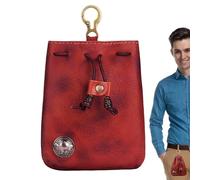 Astuccio per gioielli con coulisse, borsa per trucchi e cosmetici, in pelle, piccola custodia con coulisse, per riporre piccoli gioielli, perline, cuffie