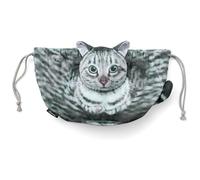 Astuccio per il trucco a forma di gatto | Sacchetto cosmetico a forma di gatto | Sacchetto morbido per monete, borsa per il trucco, borsa da viaggio, organizzatore per il bagno, va, Grigio Cat, Se