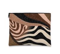 Astuccio per il trucco astratto, motivo vortice multicolore, borsa cosmetica da viaggio da donna, organizer portatile in tela con cerniera, scelta perfetta per tutte le stagioni, multicolore, 7x9 Inch