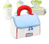 Astuccio per il trucco da viaggio, astuccio cosmetico a forma di casa, borsa multiscomparto per viaggi, bagno, sport, viaggi e vanità, Cielo blu, Se référer à la description, Fare riferimento alla
