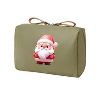 Astuccio per il trucco di Natale | di Babbo Natale,Custodia portatile e impermeabile | per donne e adolescenti aeroporto viaggi vacanze, Verde militare, Se référer au descriptif