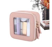Astuccio per il trucco impermeabile, astuccio per il trucco da viaggio - | astuccio trasparente in pelle PU portatile con chiusura lampo - borsa portaoggetti leggera per il maggio, Rosa, Se référer au