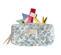 Astuccio per la scuola, astuccio portatile con motivo floreale, grande astuccio per matite, morbido astuccio per il trucco, astuccio impermeabile per penne, matite, gomme, penne colorate, Blu, Refer