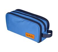 Astuccio per la scuola borsa per cosmetici tripla Herlitz blu neon - 3 scomparti, organizer a portafoglio, tasca in rete, supporto, blu e blu navy (23,5 x 11 x 7,5 cm)