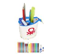 Astuccio per la Scuola con Accessori Benetton Topitos Bianco [8 x 19 x 6 cm]
