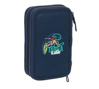 EL BAMBINO KOOK - Astuccio scuola per bambini, astuccio con colori, con 29 utili inclusi, ideale per bambini dai 5 ai 14 anni, comodo e versatile, qualità e resistenza, 12,5 x 4 x 19,5 cm, Blu navy,