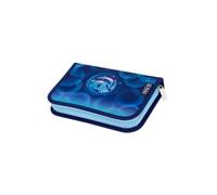 Astuccio per la scuola pieghevole Herlitz Dolphin Ride - 2 infradito, con 31 pezzi, organizer, blu navy (14 x 20,3 x 3,5 cm)