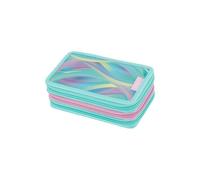 Astuccio per la scuola triplo Herlitz Minty Love - 3 scomparti, 31 pezzi, organizer pastello, menta (19,3 x 11,5 x 7 cm)