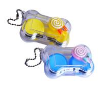 Astuccio per Lenti a Contatto 2 Set in Plastica Portatile Portachiavi | Studenti e Uso in Palestra o Lezione, Piccolo e Leggero, Conserva Lenti Umide senza Perdite Colore Casuale