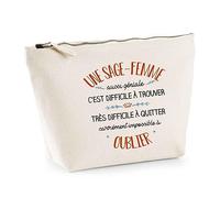 Astuccio per l'ostetrica e ideale anche come astuccio per il trucco, idea regalo, beige, Astuccio da toilette