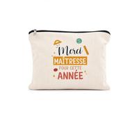 Astuccio per Maestro Regalo Fine Anno - Sacchetto Trucco Grazie Padrona per Quest'anno - Idea Regalo per Maestro Scuola, beige, Taille unique, Classico