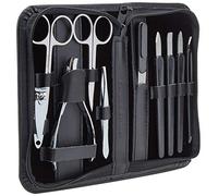 Astuccio per manicure Clauss, 10 pezzi, cuoio, nero