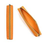 Astuccio per matite, 1 pezzo Astuccio con pois bianchi Chiusura Zipper tela Astuccio con pois colorati portatile per cancelleria, penne, articoli da toeletta (19cm*3cm*3cm arancione)
