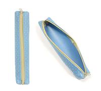 Astuccio per matite, 1 pezzo Astuccio con pois bianchi Chiusura Zipper tela Astuccio con pois colorati portatile per cancelleria, penne, articoli da toeletta (19cm*3cm*3cm blu)