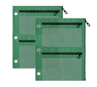 Astuccio per matite a 3 anelli, colore verde mare, confezione da 2, leggero regalo di compleanno per studenti